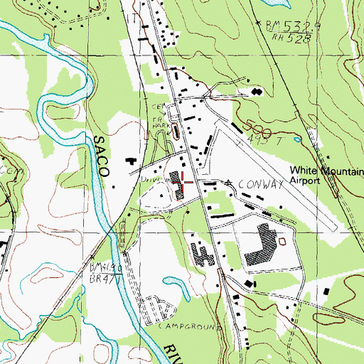 Topographic Map of Northway Plaza Shopping Center, NH