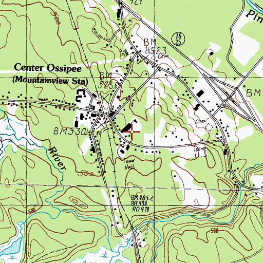 Topographic Map of Ossipee Central School, NH