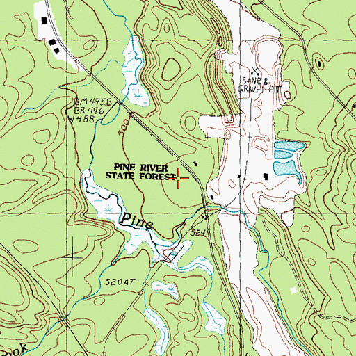 Topographic Map of Pine River State Forest, NH