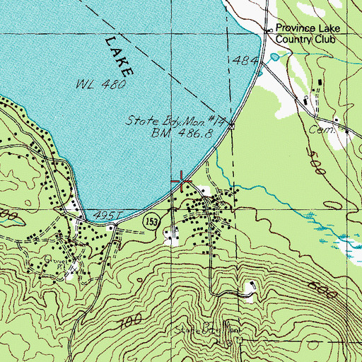 Topographic Map of Providence Lake Beach, NH