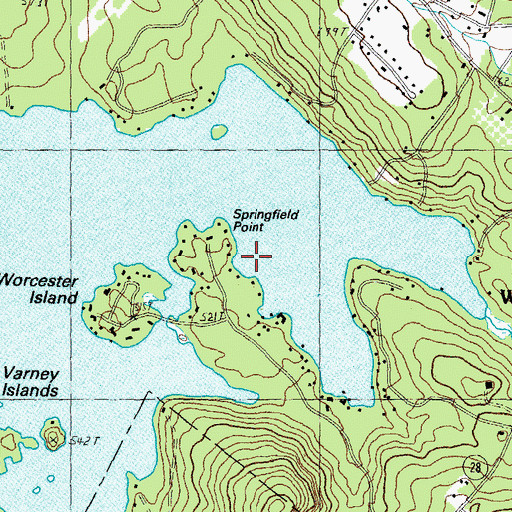 Topographic Map of Puffs Cove, NH