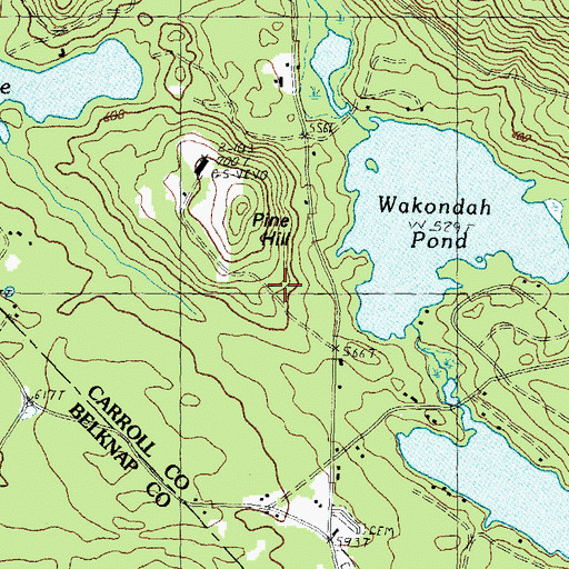 Topographic Map of Red Hill Ski Touring Center, NH