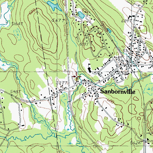 Topographic Map of Sanbornville Post Office, NH