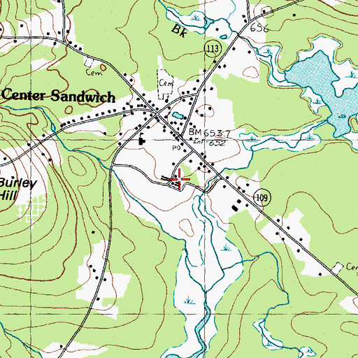 Topographic Map of Sandwich Fairgrounds, NH