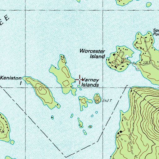 Topographic Map of Shelter Island, NH