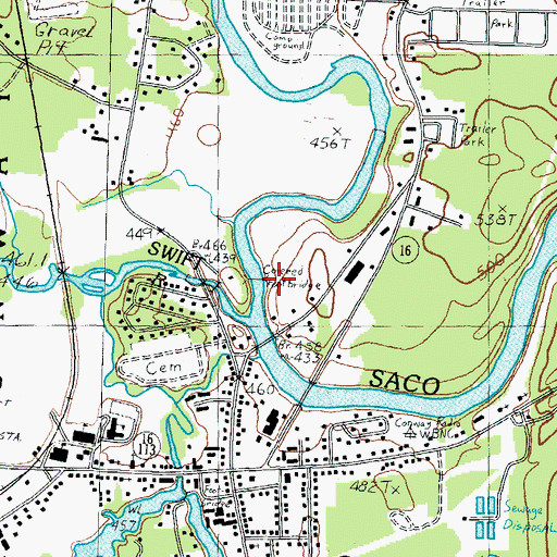Topographic Map of Swift River Bridge, NH