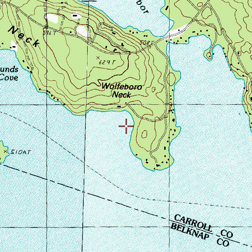 Topographic Map of Tips Cove, NH