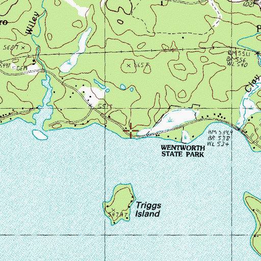 Topographic Map of Triggs Landing, NH