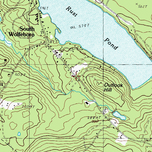 Topographic Map of Union Church, NH