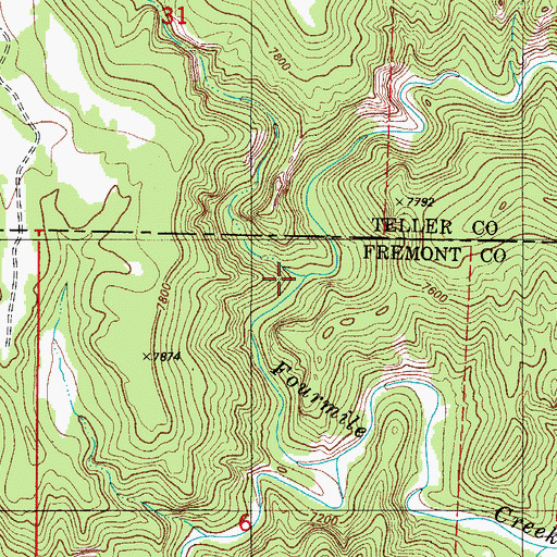 Topographic Map of Little High Creek, CO