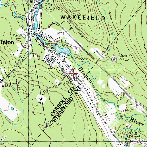 Topographic Map of Union Post Office, NH