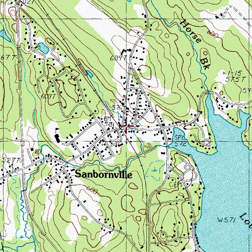 Topographic Map of Wakefield Town Hall, NH