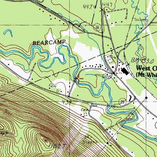 Topographic Map of Whittier Bridge, NH
