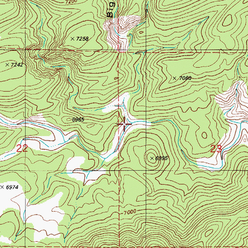 Topographic Map of Big Spoon Gulch, CO