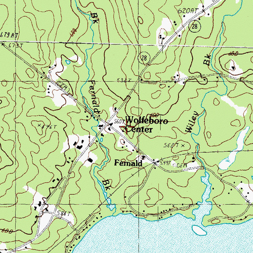 Topographic Map of Wolfeboro Centre Community Church, NH