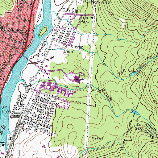 Topographic Map of Androscoggin Valley Hospital, NH