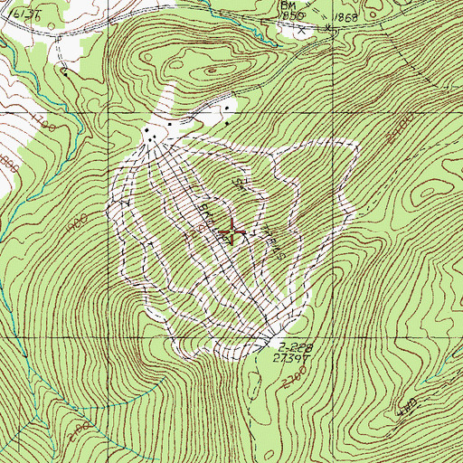 Topographic Map of Balsams-Wilderness Ski Area, NH