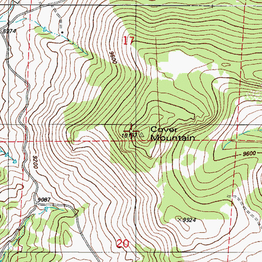 Topographic Map of Cover Mountain, CO
