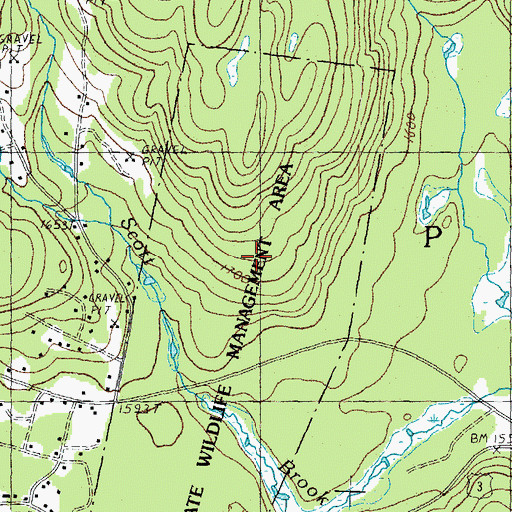 Topographic Map of Brown Company Lots State Wildlife Management Area, NH