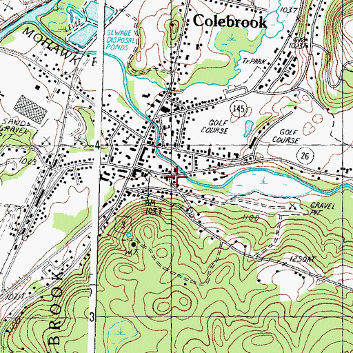 Topographic Map of Colebrook Post Office, NH