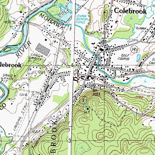 Topographic Map of Colebrook Primary School, NH