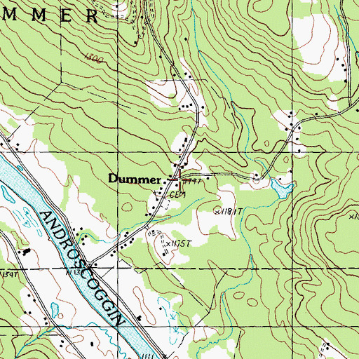 Topographic Map of Dummer, NH