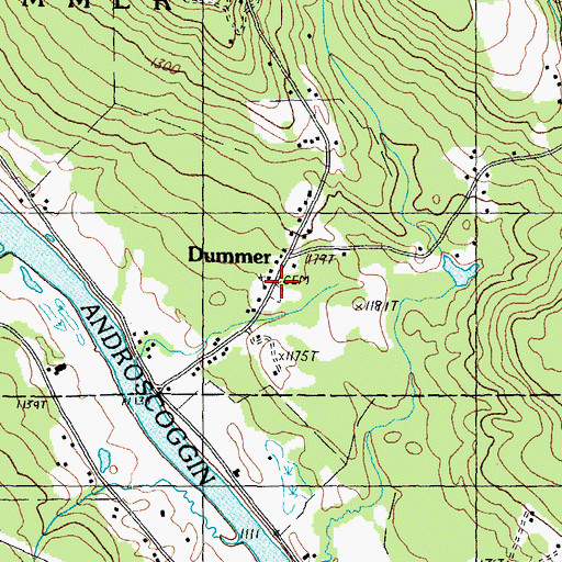 Topographic Map of Dummer United Methodist Church, NH