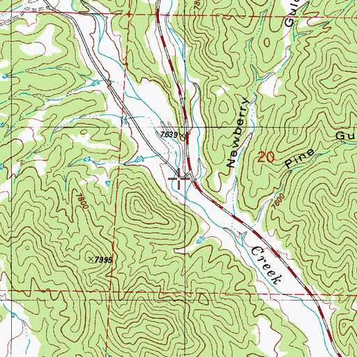 Topographic Map of Mack Gulch, CO