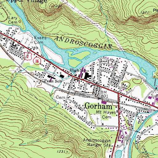 Topographic Map of First Congregational Church, NH