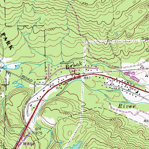 Topographic Map of Gorham Railroad Station, NH