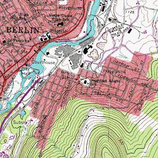 Topographic Map of Guardian Angel Roman Catholic Church, NH