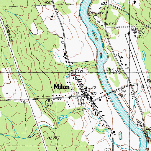 Topographic Map of Milan United Methodist Church, NH