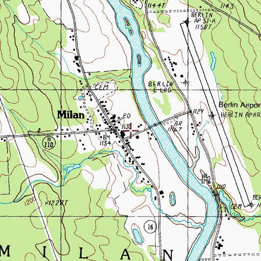 Topographic Map of Milan Village Elementary School, NH