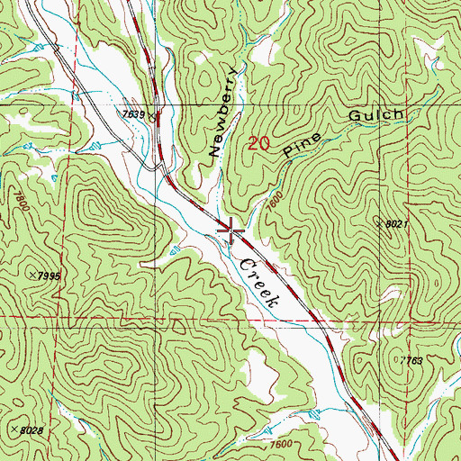 Topographic Map of Pine Gulch, CO