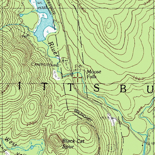 Topographic Map of Moose Falls Picnic ARea, NH