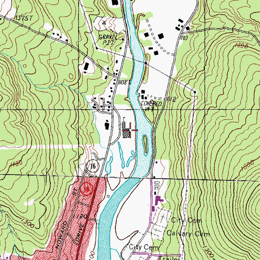 Topographic Map of New Hampshire Community Technical College, NH