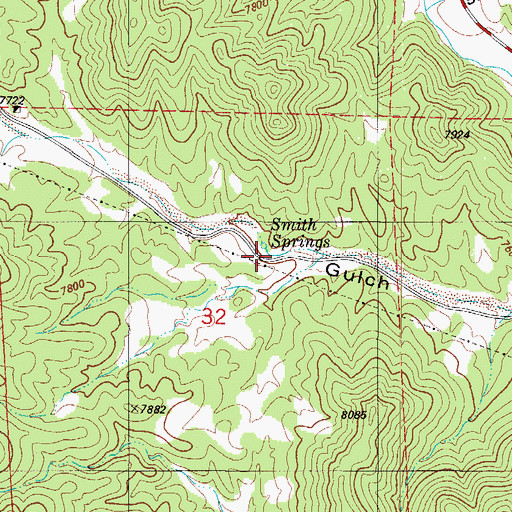Topographic Map of Smith Springs, CO