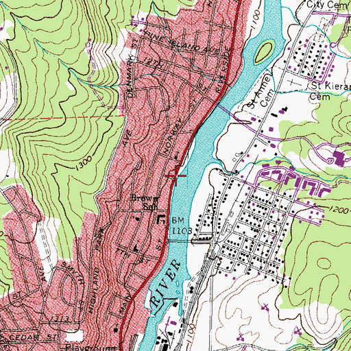Topographic Map of Northern Forest Heritage Park, NH