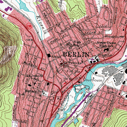 Topographic Map of Northwoods Christian Church, NH