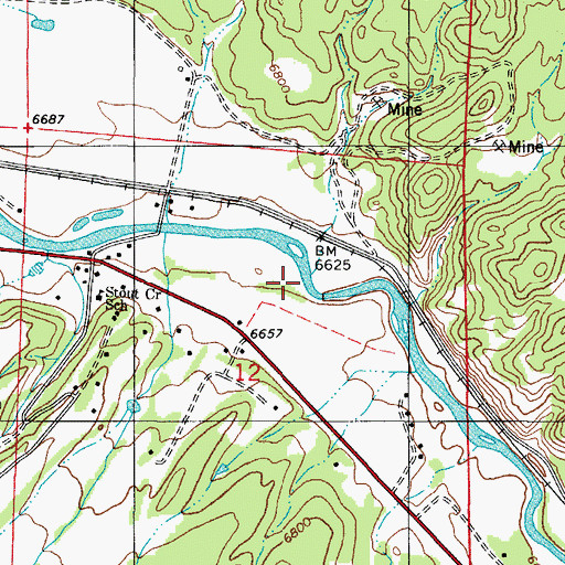 Topographic Map of Stout Creek, CO