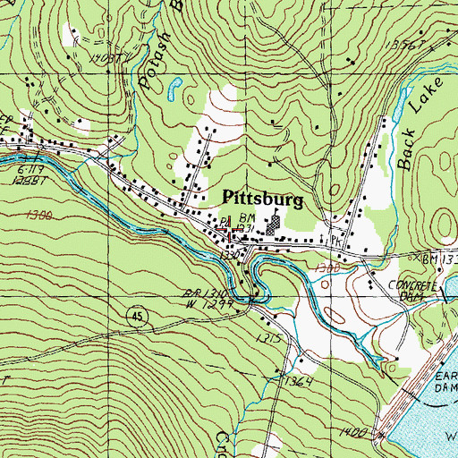 Topographic Map of Pittsburg Post Office, NH