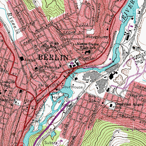 Topographic Map of Saint Annes Roman Catholic Church, NH