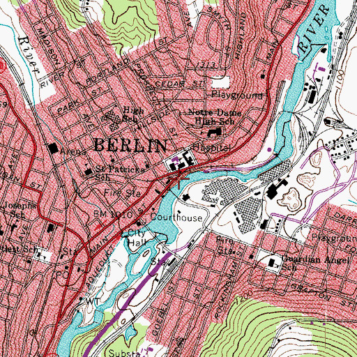 Topographic Map of Saint Barnabas Episcopal Church, NH