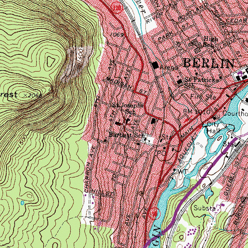 Topographic Map of Saint Joseph Roman Catholic Church, NH