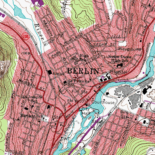 Topographic Map of Saint Kieran Roman Catholic Church, NH