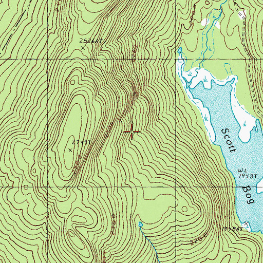 Topographic Map of Scotts Bog Wildlife Management Area, NH