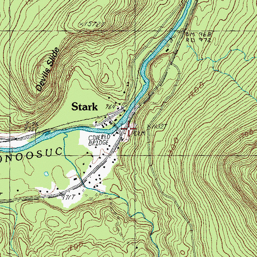 Topographic Map of Stark Union Church, NH