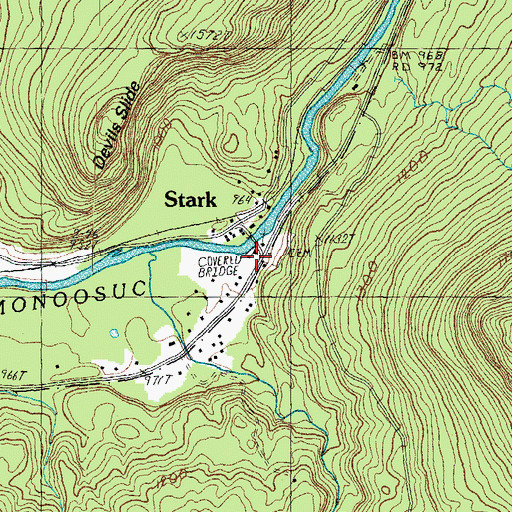 Topographic Map of Stark Village School, NH
