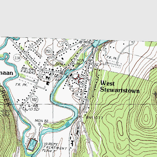 Topographic Map of West Stewartstown Post Office, NH