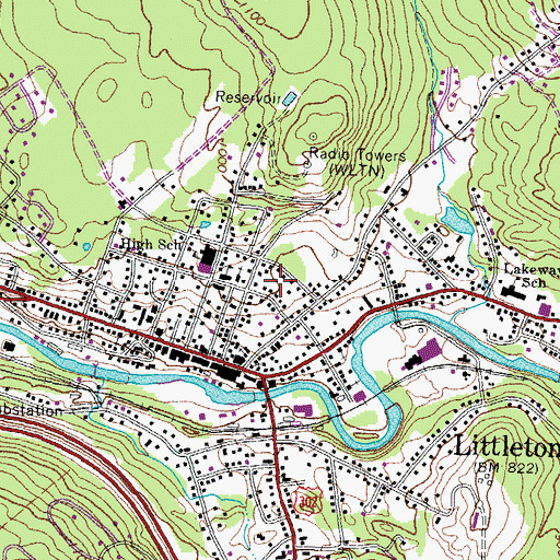 Topographic Map of All Saints Episcopal Church, NH